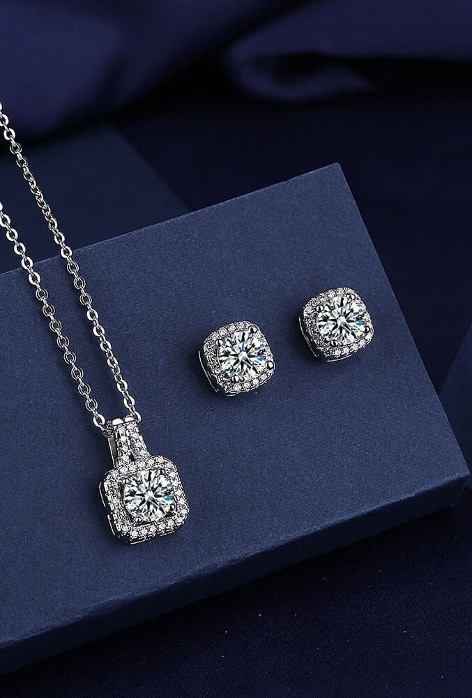 Crystal Diamond Chain and Earrings set