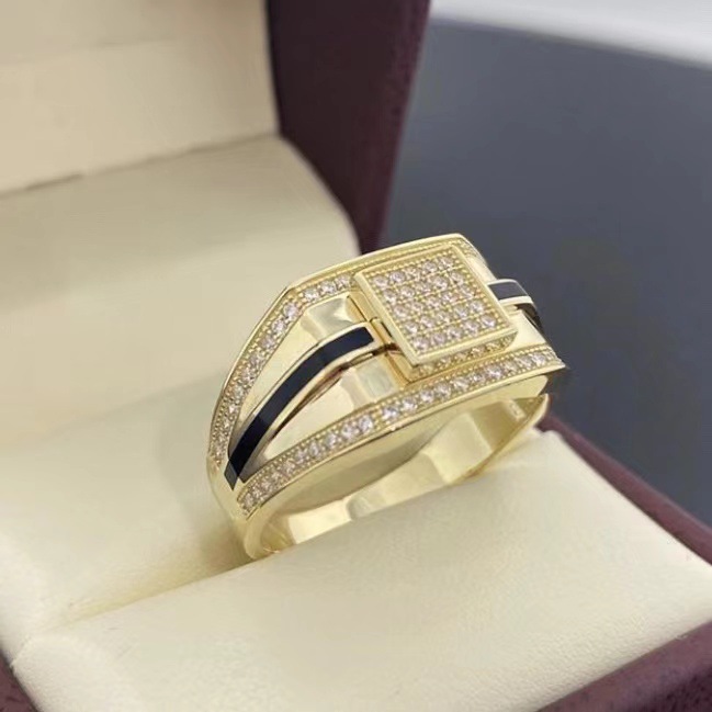 Luxury Fashion Men classic Gold Ring