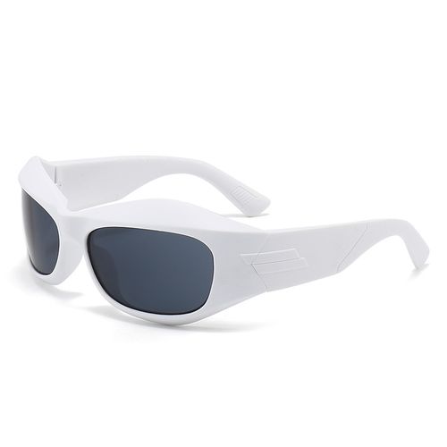 Y2K futuristic celebrity white sunglasses