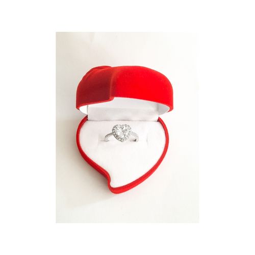 Adjustable Engagement Proposal Ring With Red Ring Case