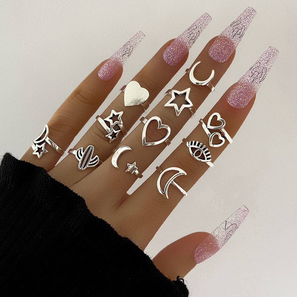11 Silver Knuckle Ring Set