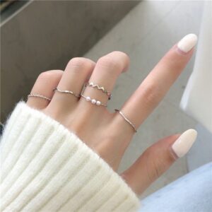 5 Tiny Silver knuckle Ring Set (Wholesales)