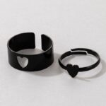 2 Black Love Knuckle Ring