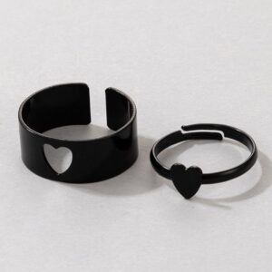 2 Black Love Knuckle Ring