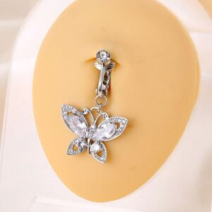 Silver Butterfly Navel Ring (Wholesales)
