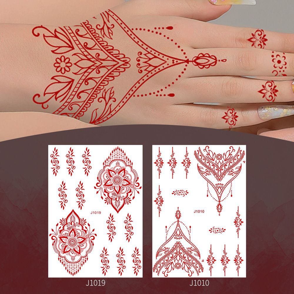 DIY Red Henna Body Sticker