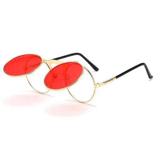 Red and Gold Retro Double Lens Sunglasses (Wholesales)