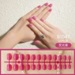Classy DIY Small Florescent Purple Press On Nails