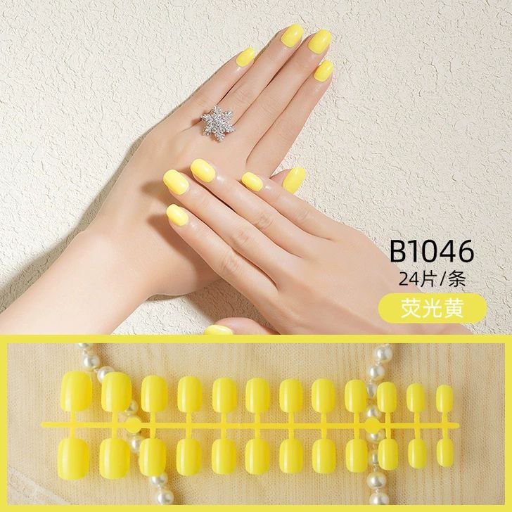 Classy Diy Small Yellow Press On Nails (Wholesales)