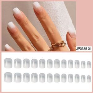 White Press On Nails