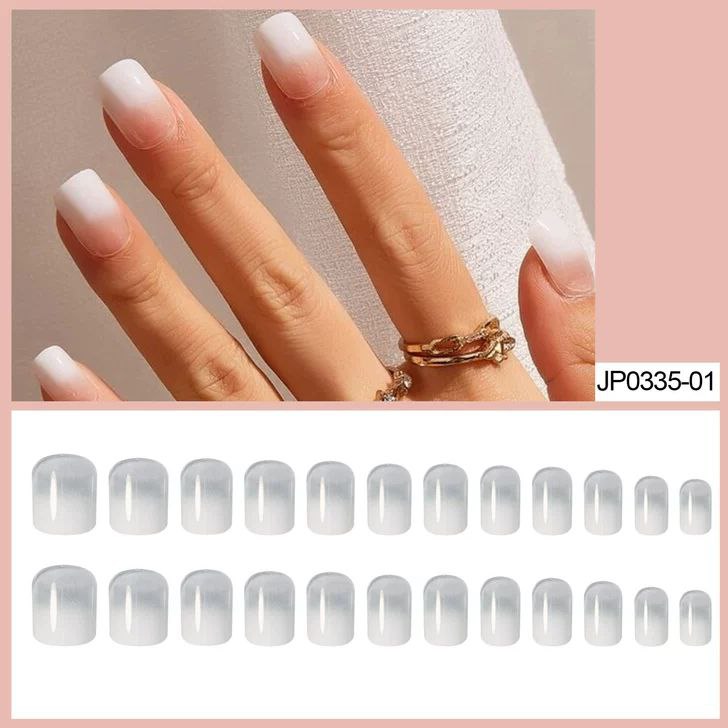 White Press On Nails