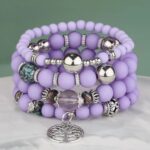 Purple Bead Bangle Set