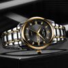 Men's Quartz Steel Band Watch With Waterproof Night Light And Anti Drop Glass Watch-gold/silver