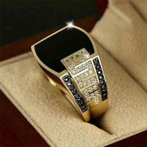 Black And Gold Men Ring