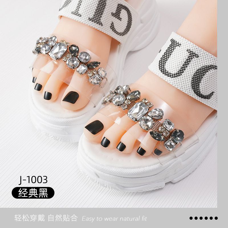 Black Toe Press On Nails