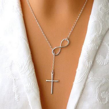 Silver Infinity Cross Necklace