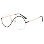 Fashion Round Rimless Black Glass
