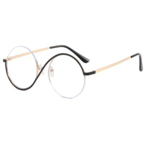 Fashion Round Rimless Black Glass
