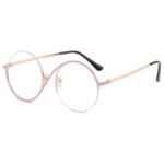 Fashion Round Rimless Pink Glasses