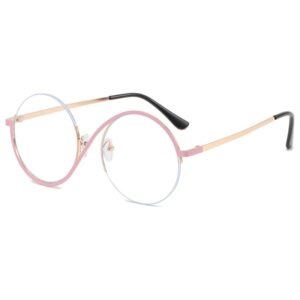 Fashion Round Rimless Pink Glasses