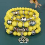 Fashion 4PCs/Set Beaded Bracelet With Charms