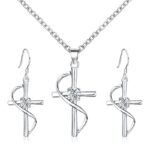 S Cross Necklace Earring Set