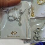 Silver Infinity Necklace Earring Set