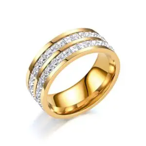 Gold Stainless Steel Wedding Ring For Women