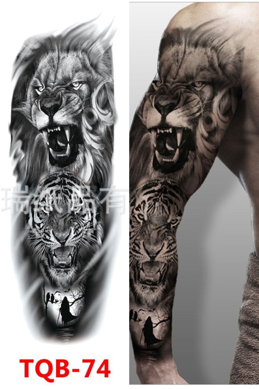 Full Arm Tiger Temporary Sticker