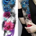 Full Arm Clock Temporary Tattoo Sticker