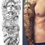 Full Arm Buddha Dragon Temporary Tattoo Sticker