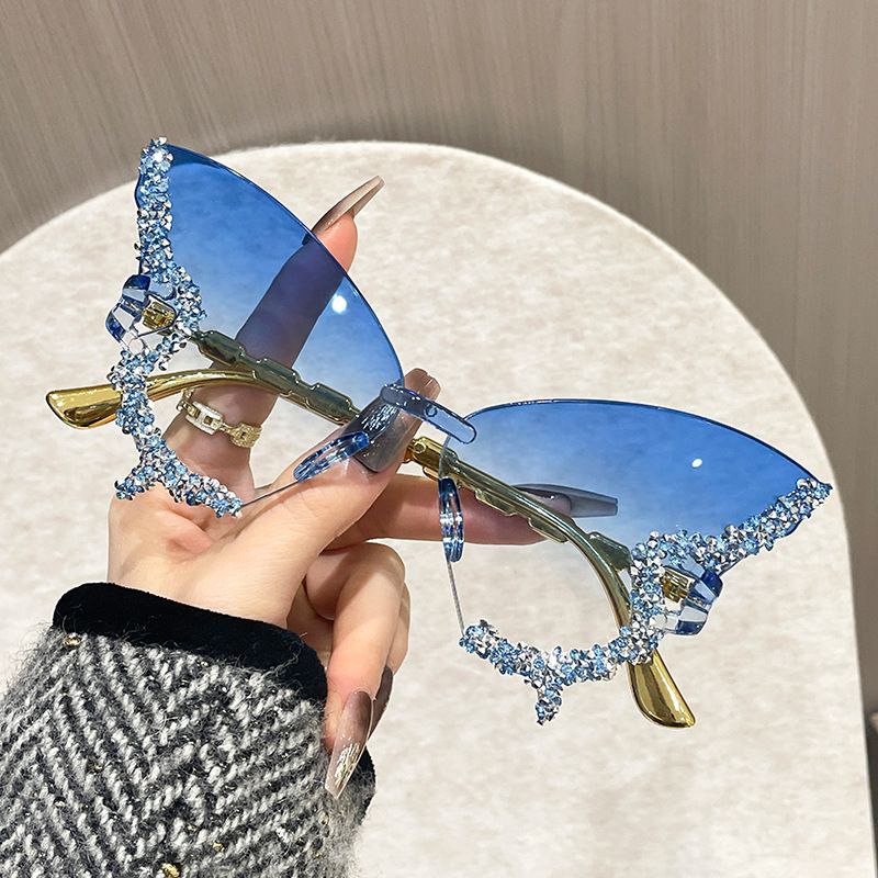 Butterfly Girly Fashion sunglasses (BLUE) (Wholesales)