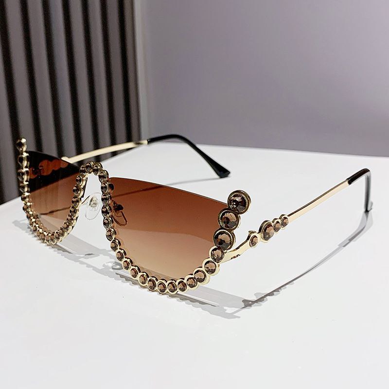 Half Frame Sunglasses (Brown Lens) (Wholesales)
