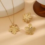 Non Tarnishing Gold Necklace Earring Set