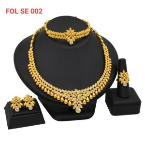 Rhinestone Plated Necklace Jewelry Set