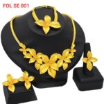 Gold Flower Jewelry Set