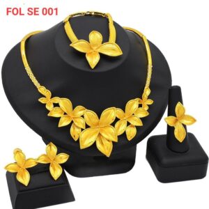 Gold Flower Jewelry Set