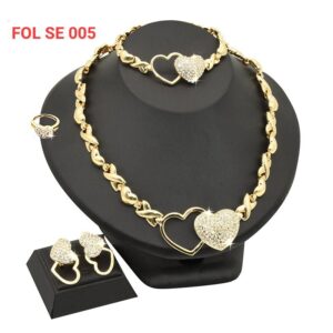 Big Heart Gold Plated Jewelry Set