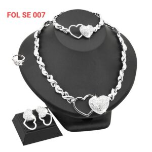 Big Heart Silver Plated Jewelry Set