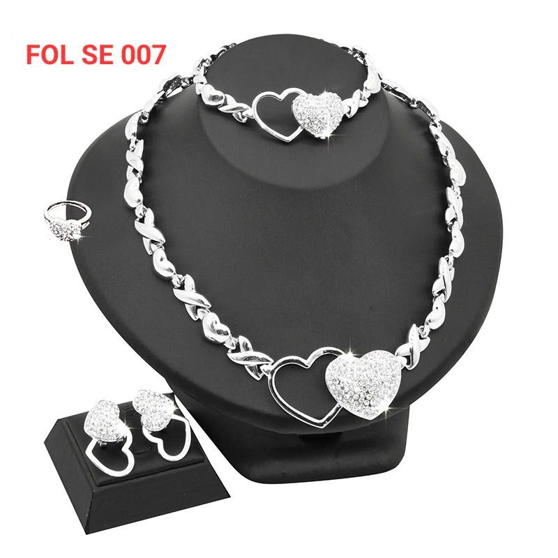 Big Heart Silver Plated Jewelry Set