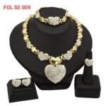 Brass Heart Gold Plated Jewelry Set