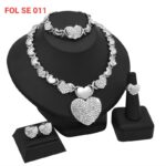 Brass Heart Silver Plated Jewelry Set