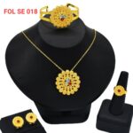 Gold Plated Flower Pendant Set