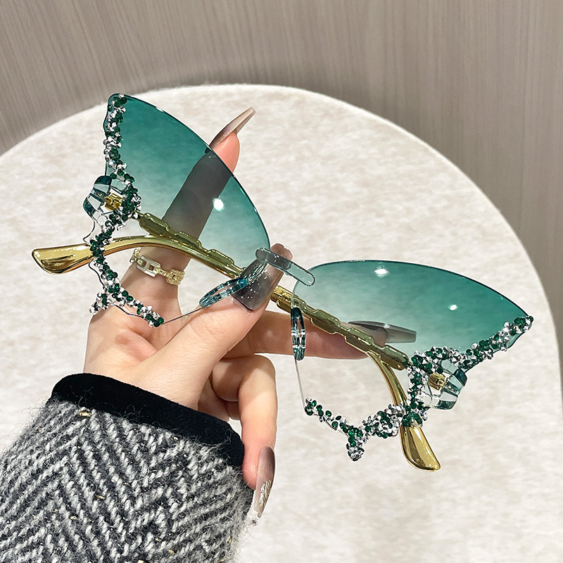 Butterfly Girly Fashion sunglasses – Green (Wholesales)