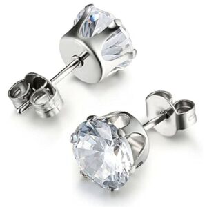 Stainless Steel Silver Stud Earrings (Big)