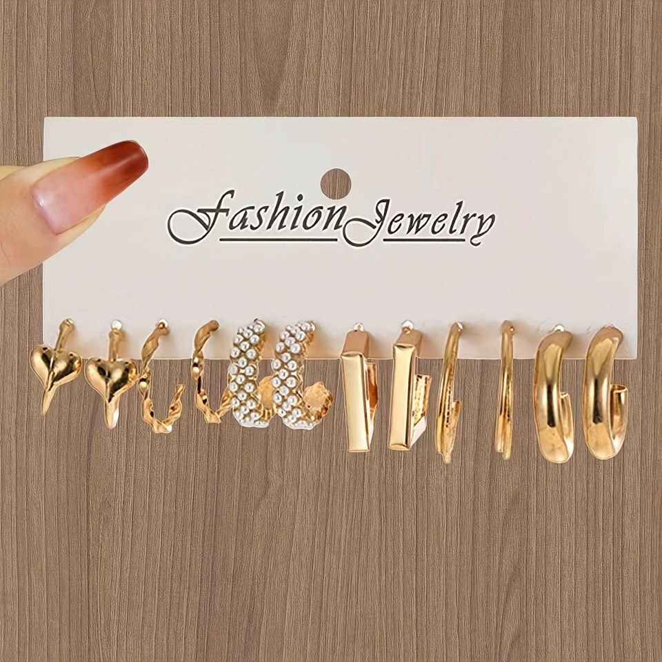 Non Tarnish Stainless Steel Earrings(Set Of 6)