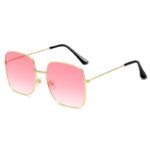 Metal Square Red  Sunglasses