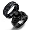 Black Couple Wedding Ring Set