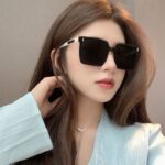 Men Women Square Black Sunglasses