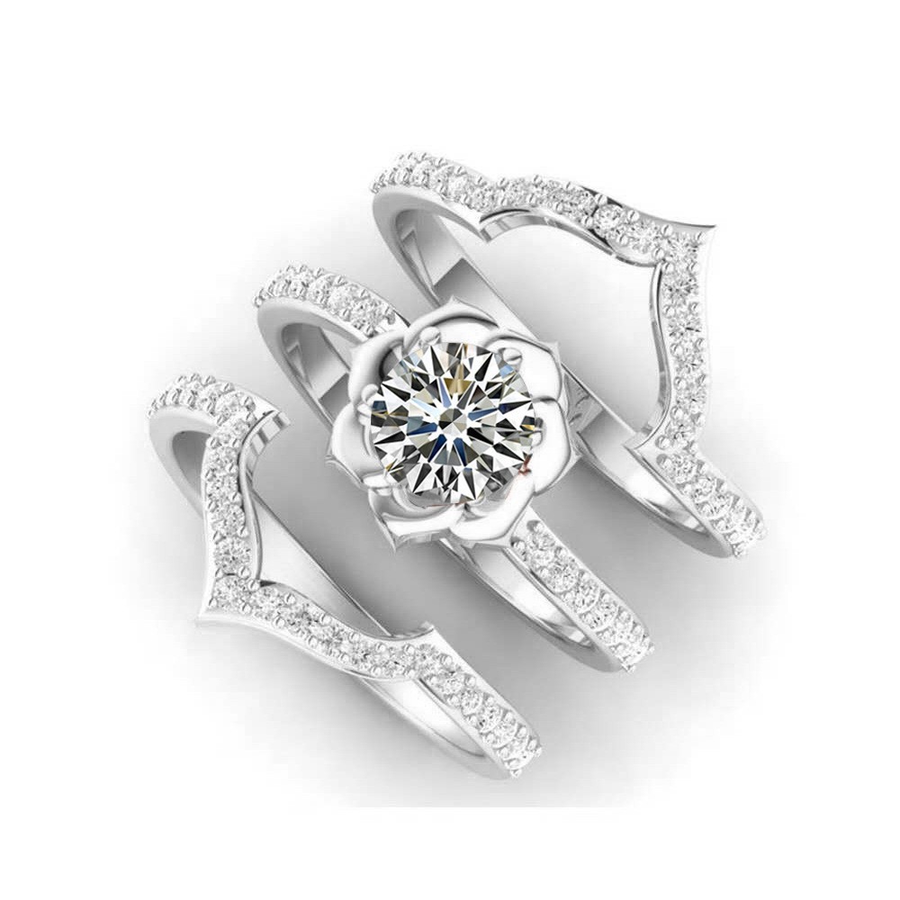 Bridal Wedding Engagement Ring Set